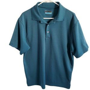 PGA Tour Polo Golf Mens Shirt Size Large Green Solid Polyester L Athleisure